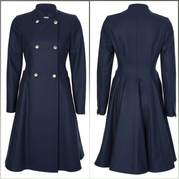 🍒NWT🍒 TED BAKER MILITARY FLARED COAT - Picture 2 of 8